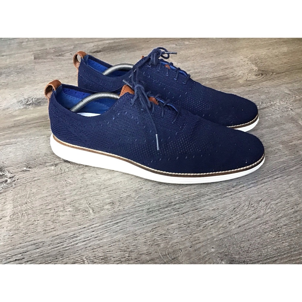 Cole Haan Original Grand Knit Wingtip Oxfords Navy Blue Mens 12 M C27960